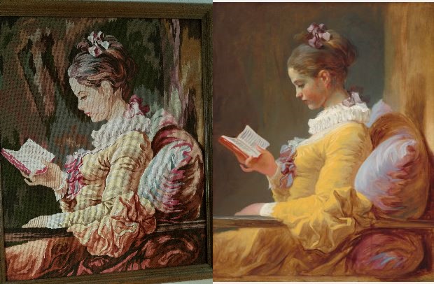 Needlepoint:  Young Girl Reading…A&nbsp;treasure